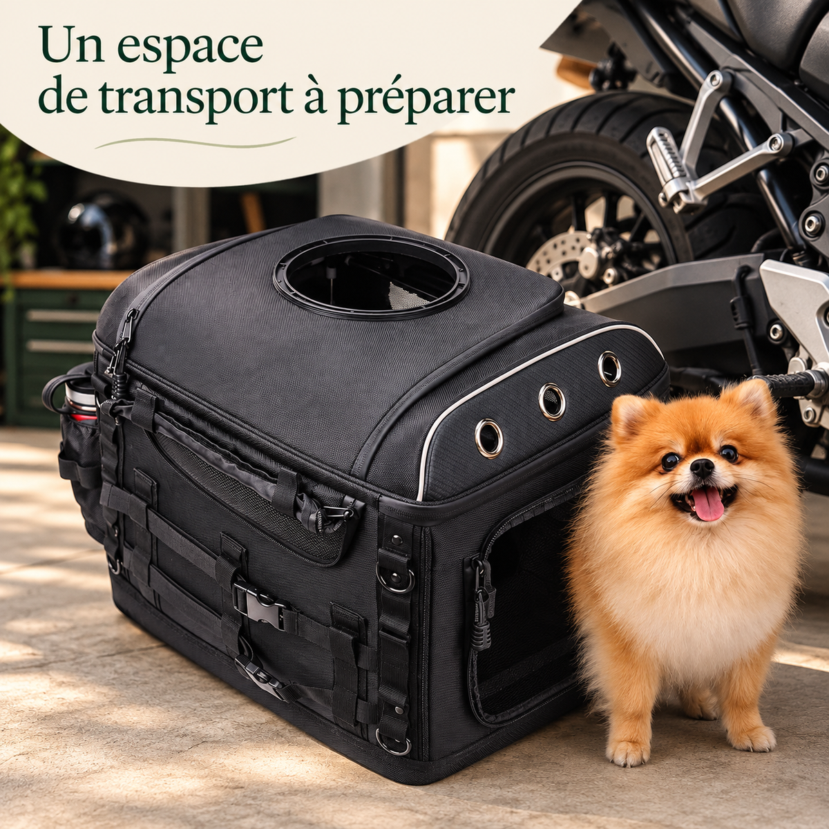 Sac de transport moto pour chien et chat