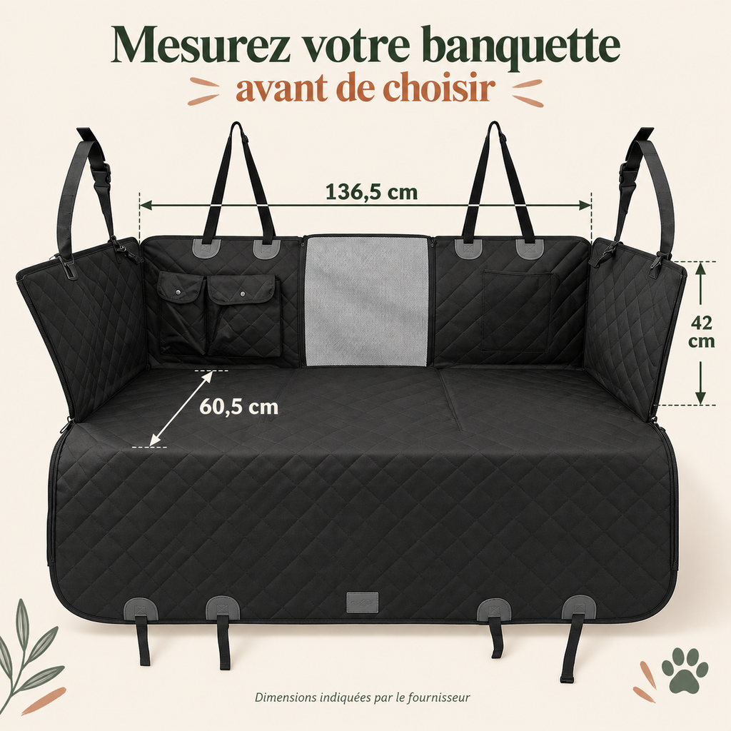 Housse de banquette à fond rigide pour chien