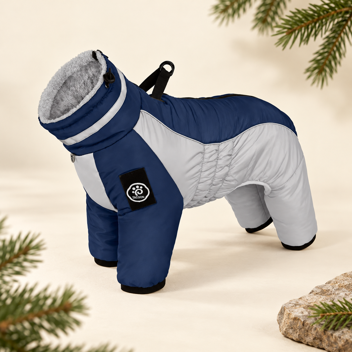 Combinaison polaire montagne pour chien avec harnais