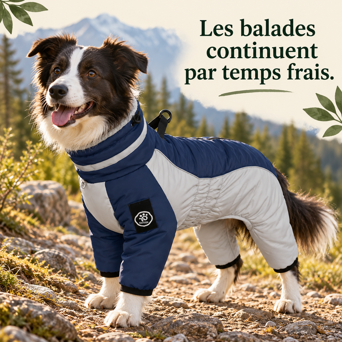 Combinaison polaire montagne pour chien avec harnais