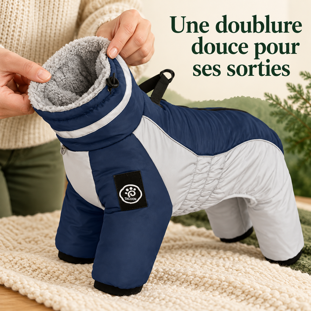 Combinaison polaire montagne pour chien avec harnais