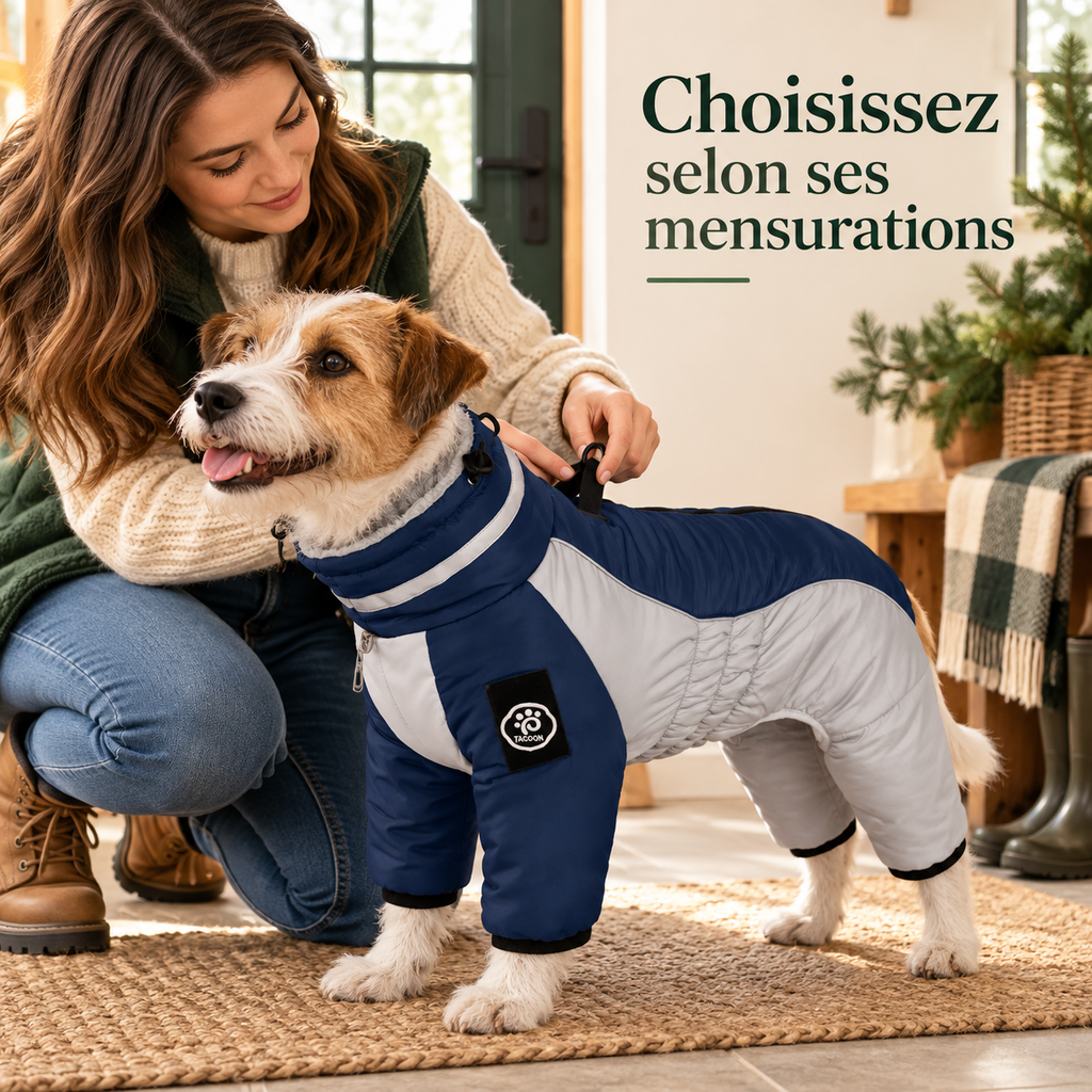 Combinaison polaire montagne pour chien avec harnais