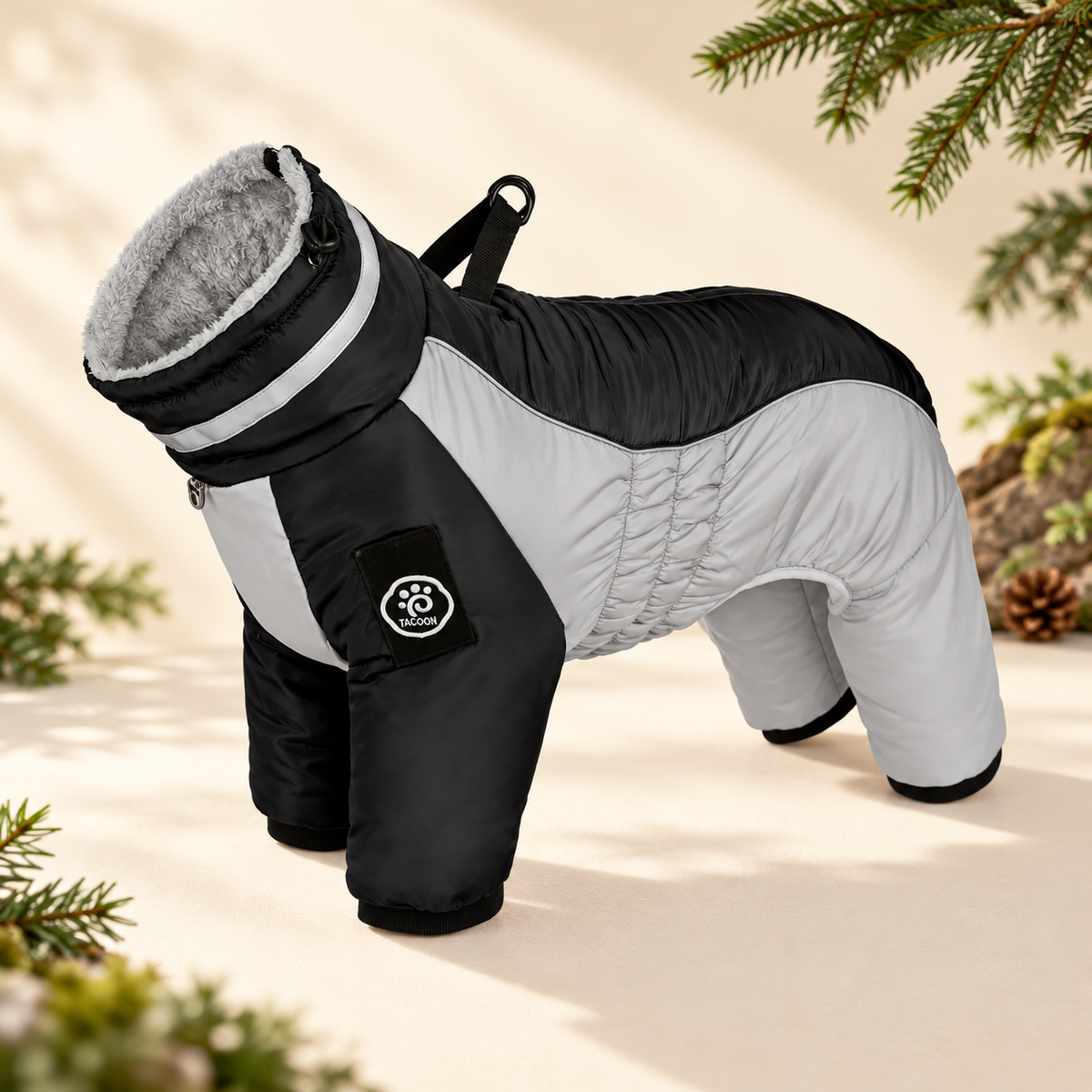 Combinaison polaire montagne pour chien avec harnais