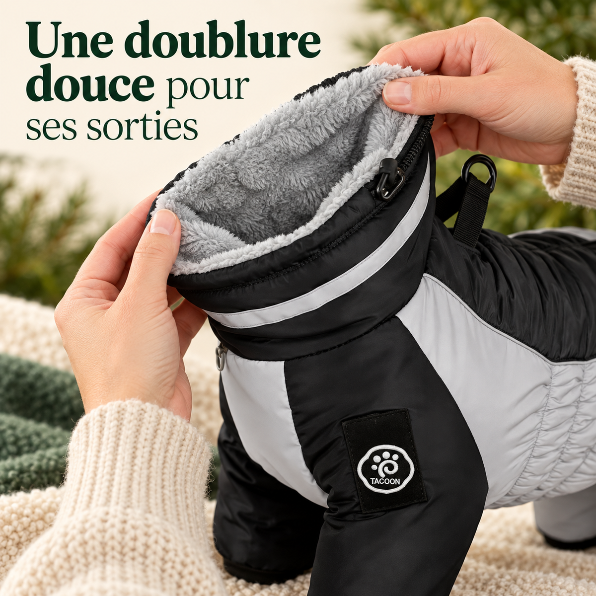 Combinaison polaire montagne pour chien avec harnais