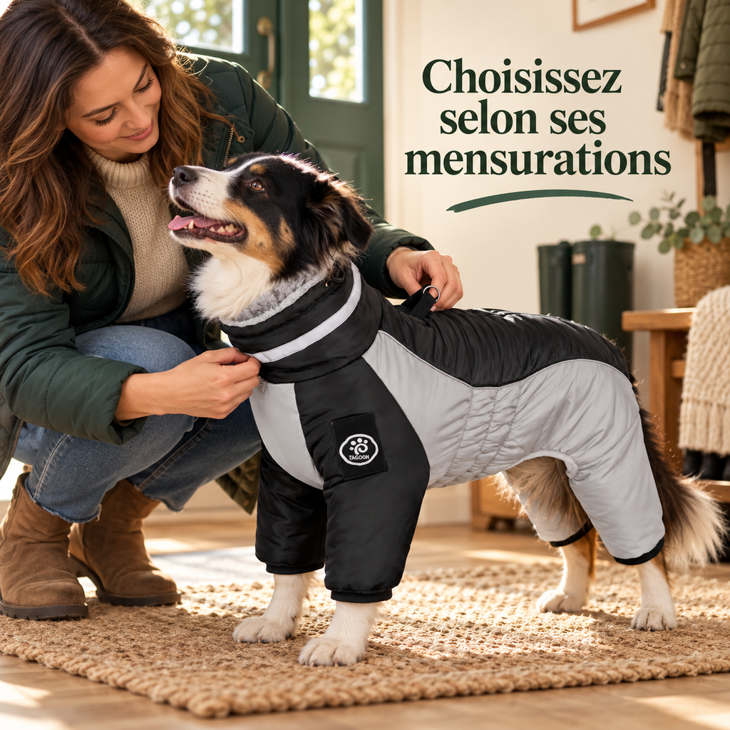 Combinaison polaire montagne pour chien avec harnais