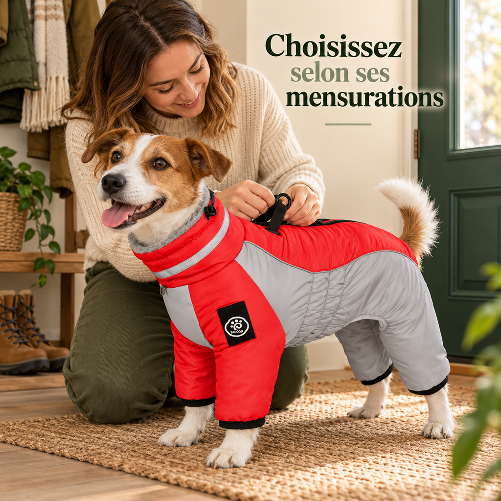 Combinaison polaire montagne pour chien avec harnais