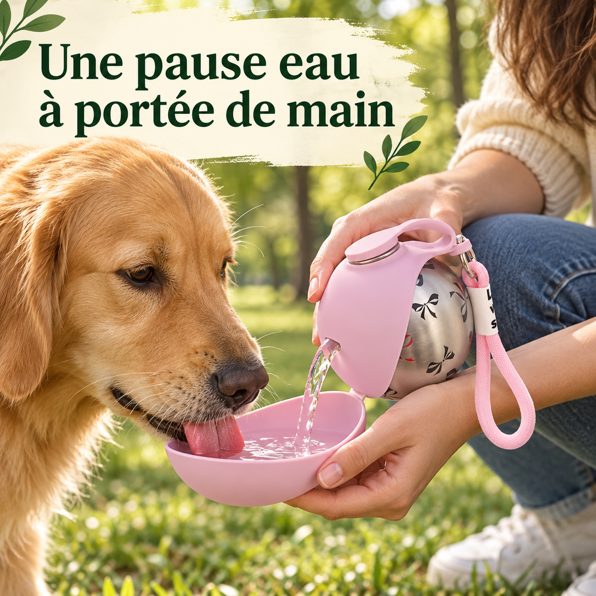 Gourde de voyage pour chien avec bol