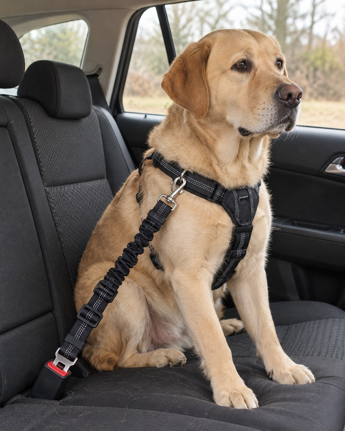 Ceinture de sécurité pour chien (lot de 2), Modele unique — en situation
