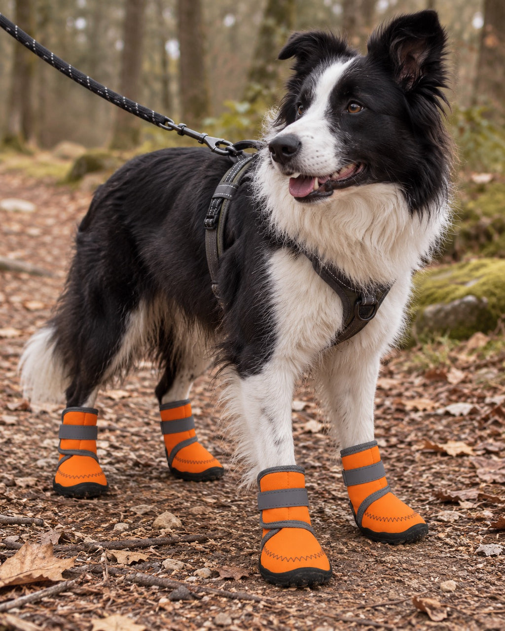 Bottes hautes pour chien, Orange — en situation