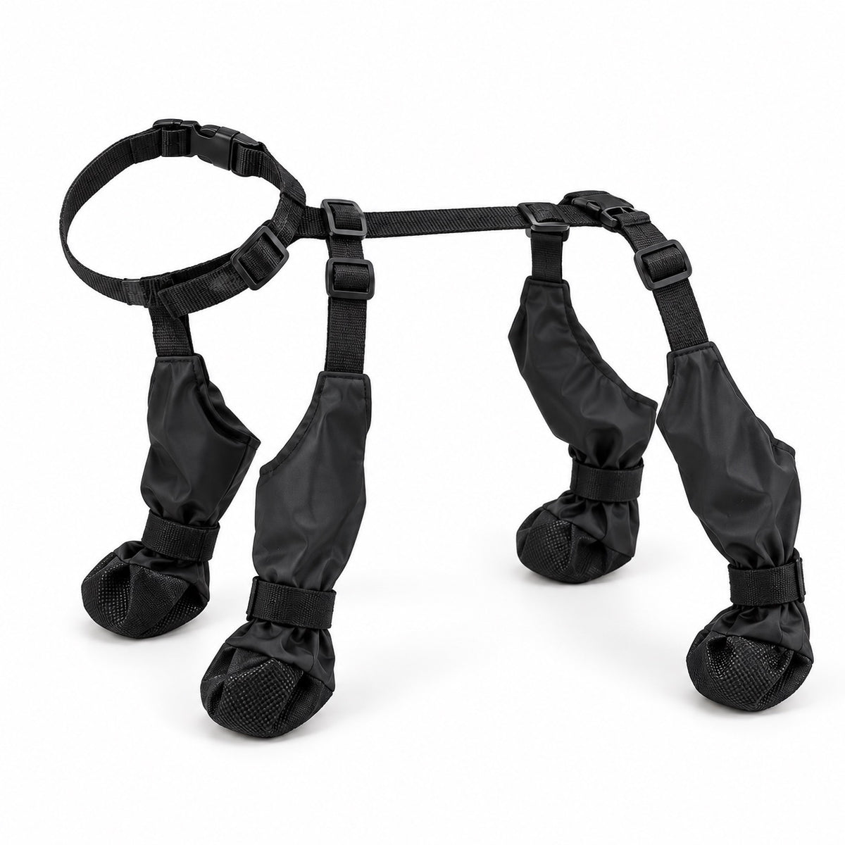 Bottes imperméables pour chien, Noir — produit seul. Taille présentée : S (gabarit indicatif).