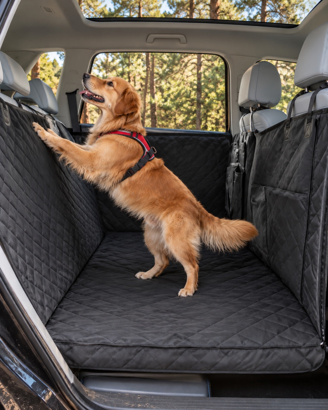 Housse hamac de voiture avec extension, Noir — vue d’ensemble