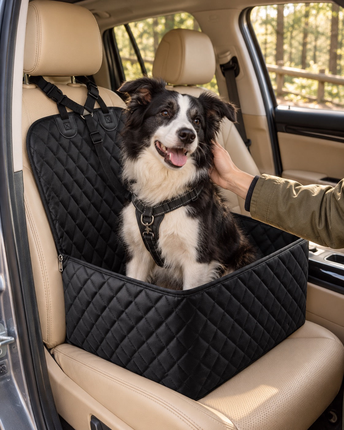 Housse de banquette imperméable pour chien, Noir — moment de vie