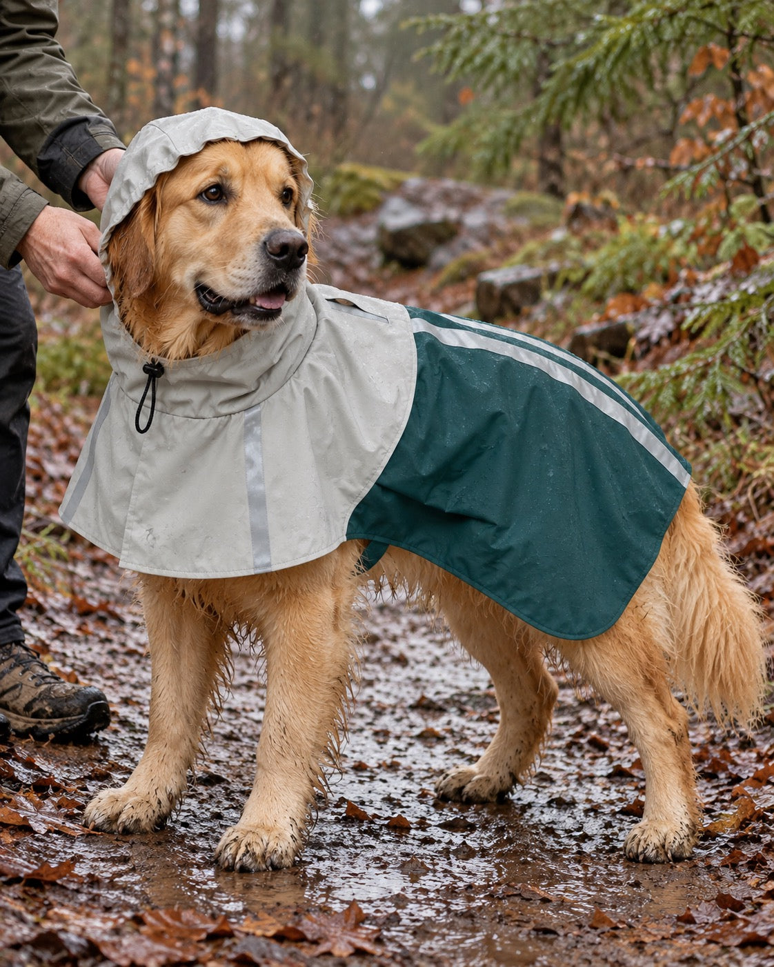 Imperméable à capuche pour chien, Modele unique — moment de vie