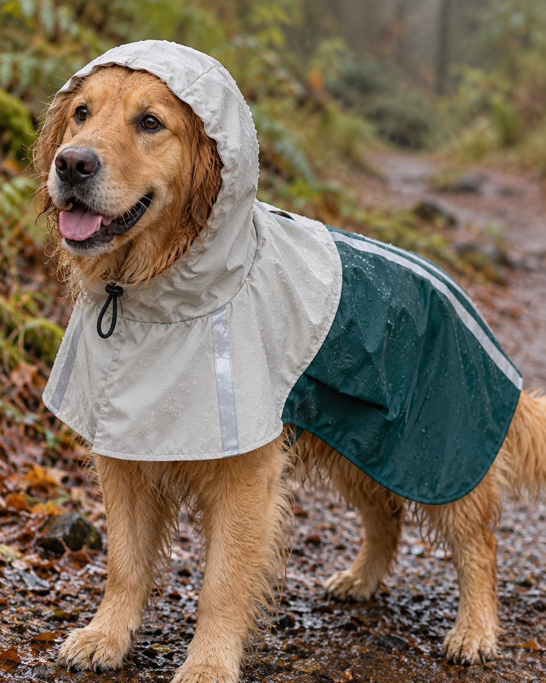 Imperméable à capuche pour chien, Modele unique — vue rapprochée