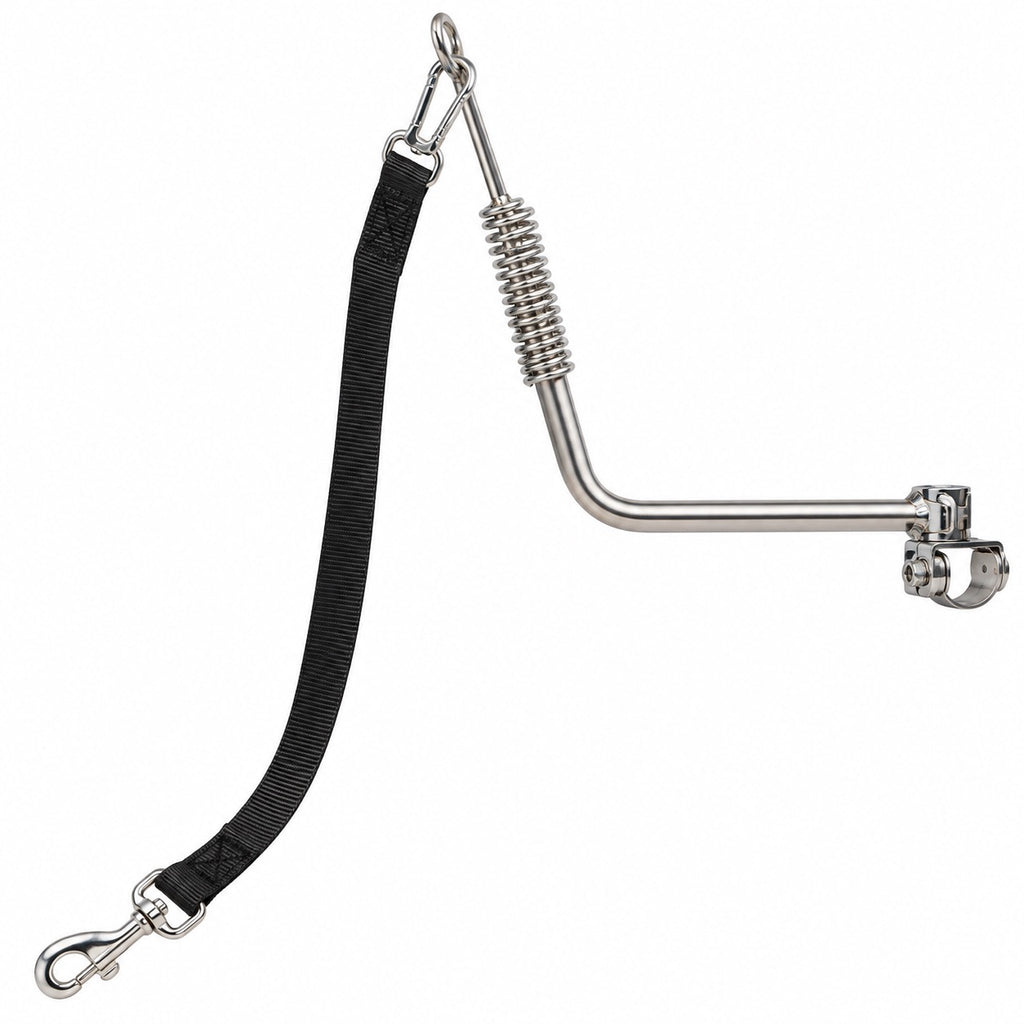 Laisse vélo pour chien en inox avec amortisseur, Modele unique — produit seul