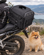 Sac de transport moto pour chien et chat, Modele unique — en situation