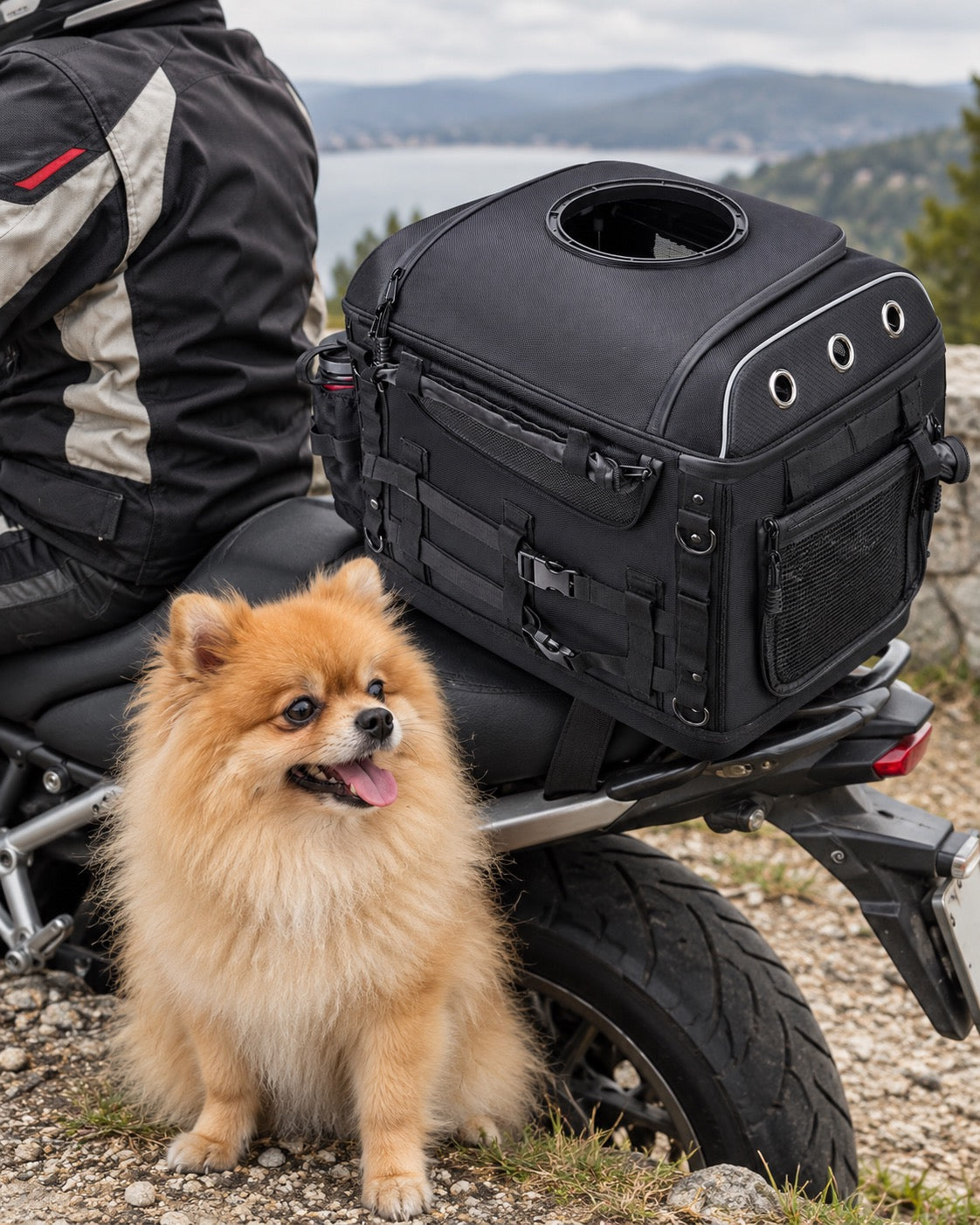 Sac de transport moto pour chien et chat, Modele unique — vue rapprochée