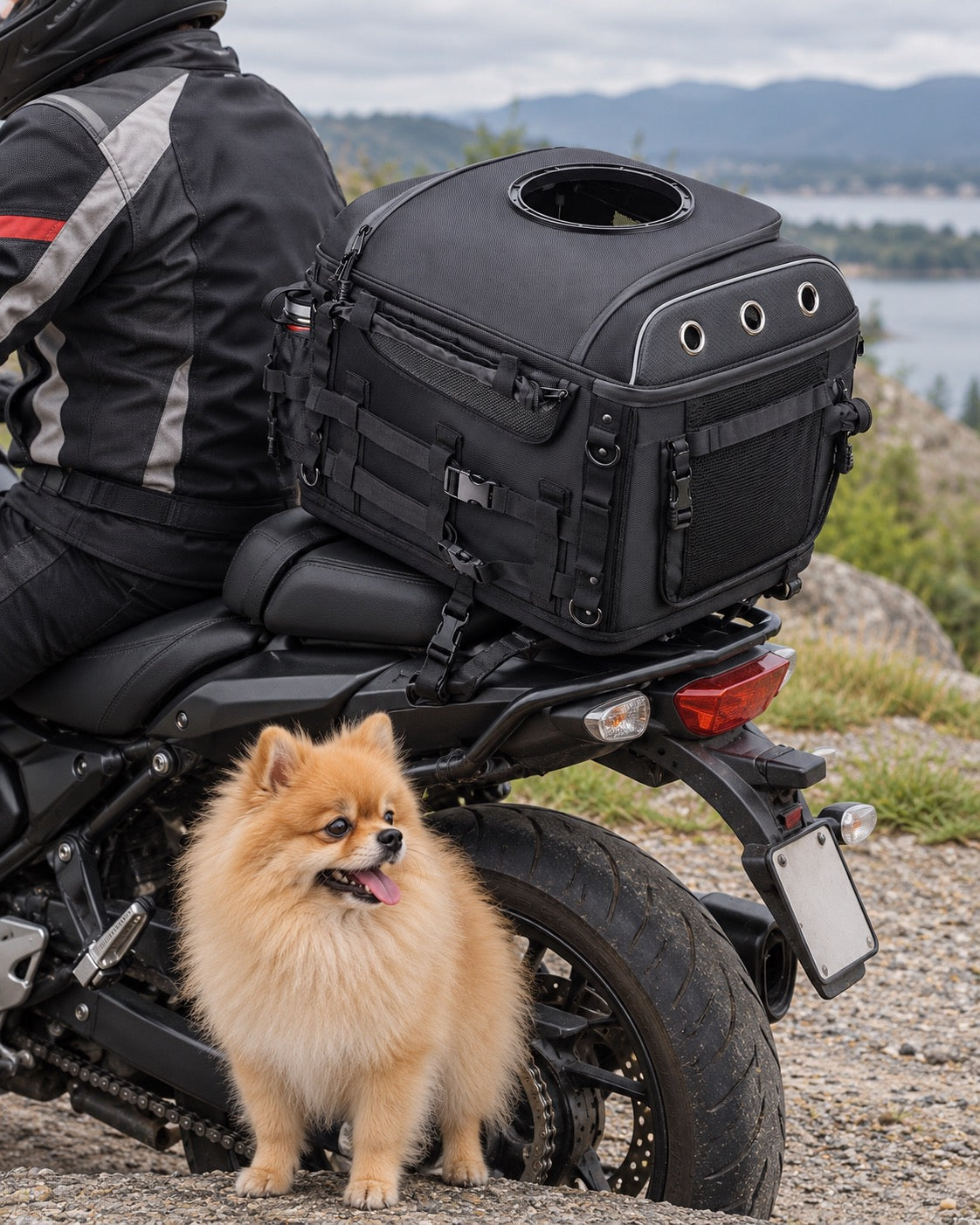 Sac de transport moto pour chien et chat, Modele unique — vue d’ensemble