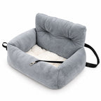 Panier de voiture en peluche pour chien, gris, taille M — packshot