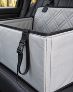 Siège de voiture pour chien avec cadre, Gris — détails et finitions