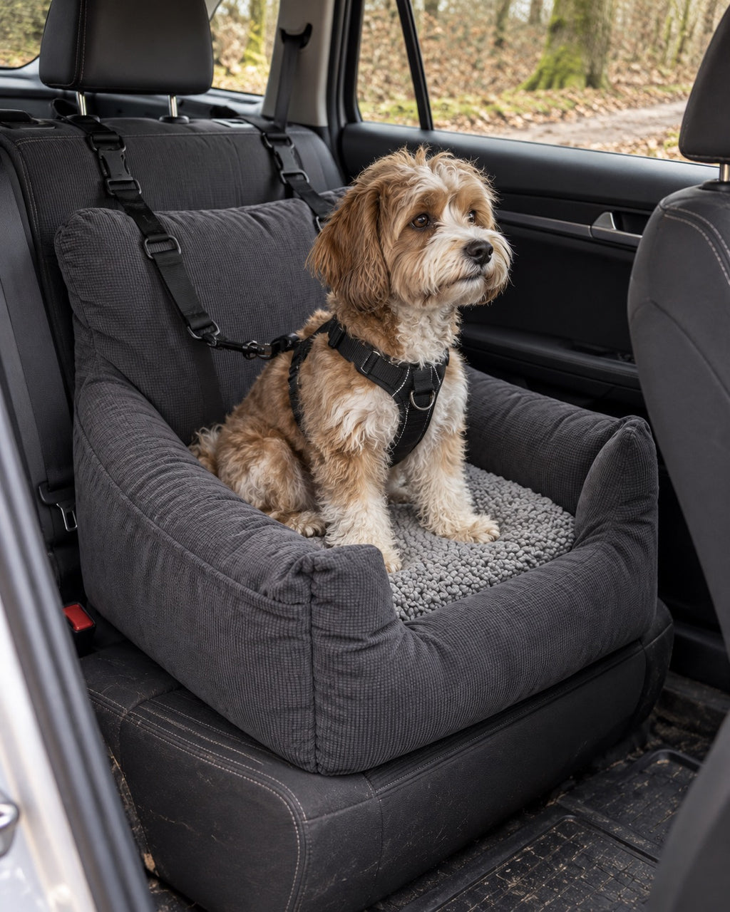 Siège de voiture pour chien — Confort, Gris — vue d’ensemble