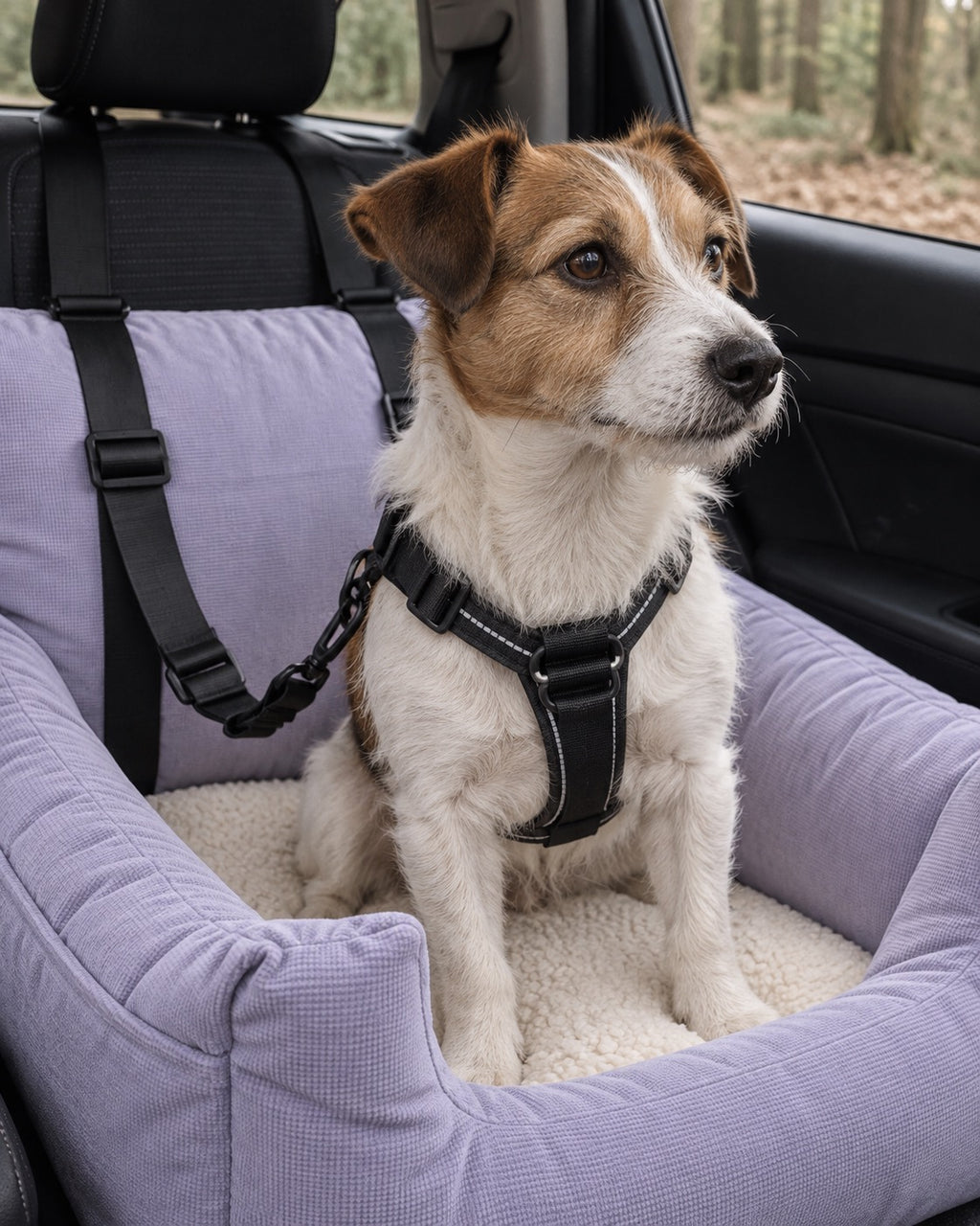 Siège de voiture pour chien — Confort, Violet — vue rapprochée