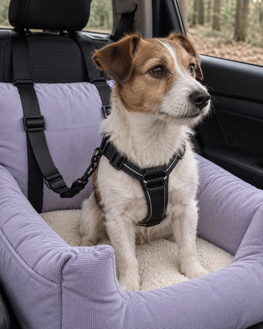 Siège de voiture pour chien — Confort, Violet — vue rapprochée