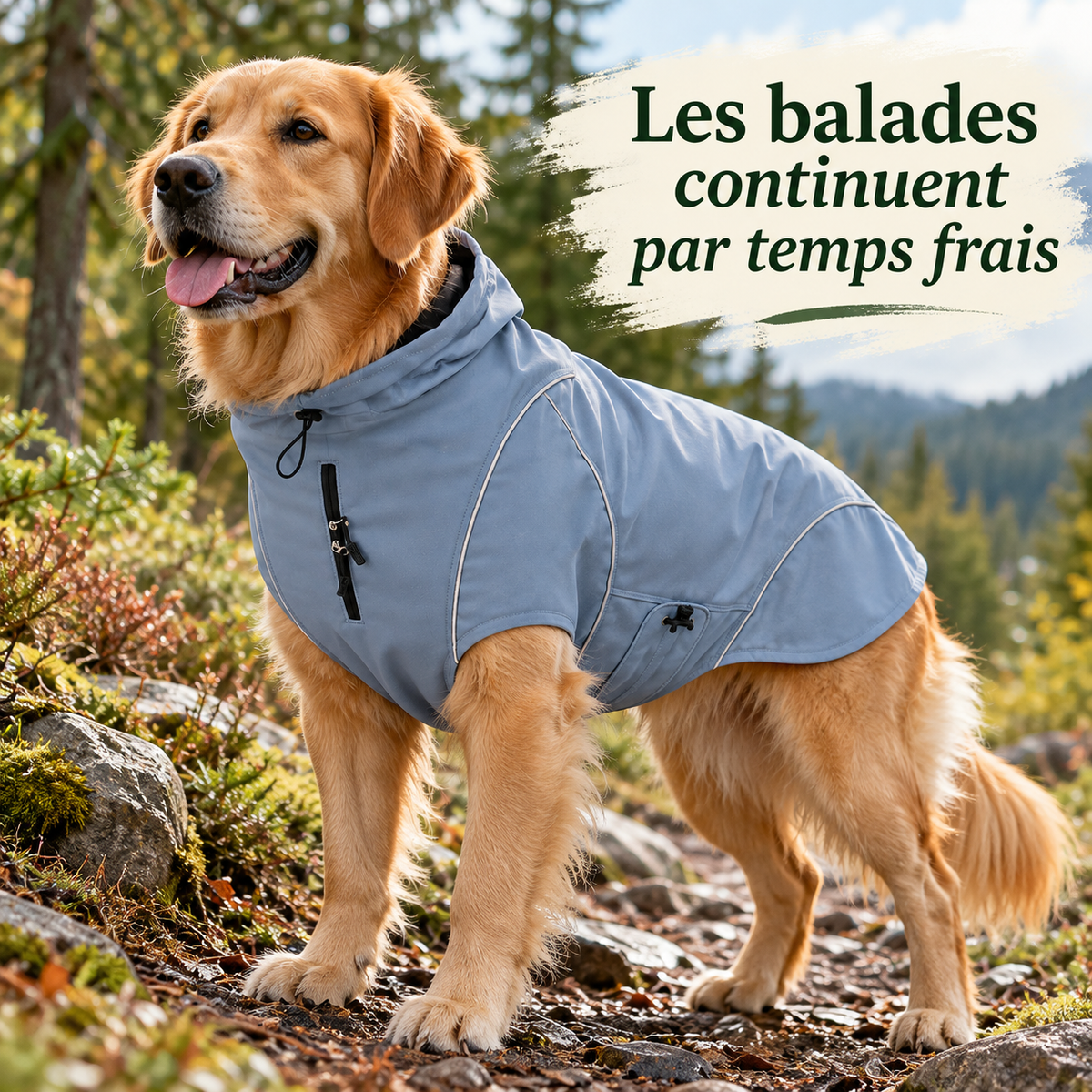 Veste softshell déperlante pour grand chien