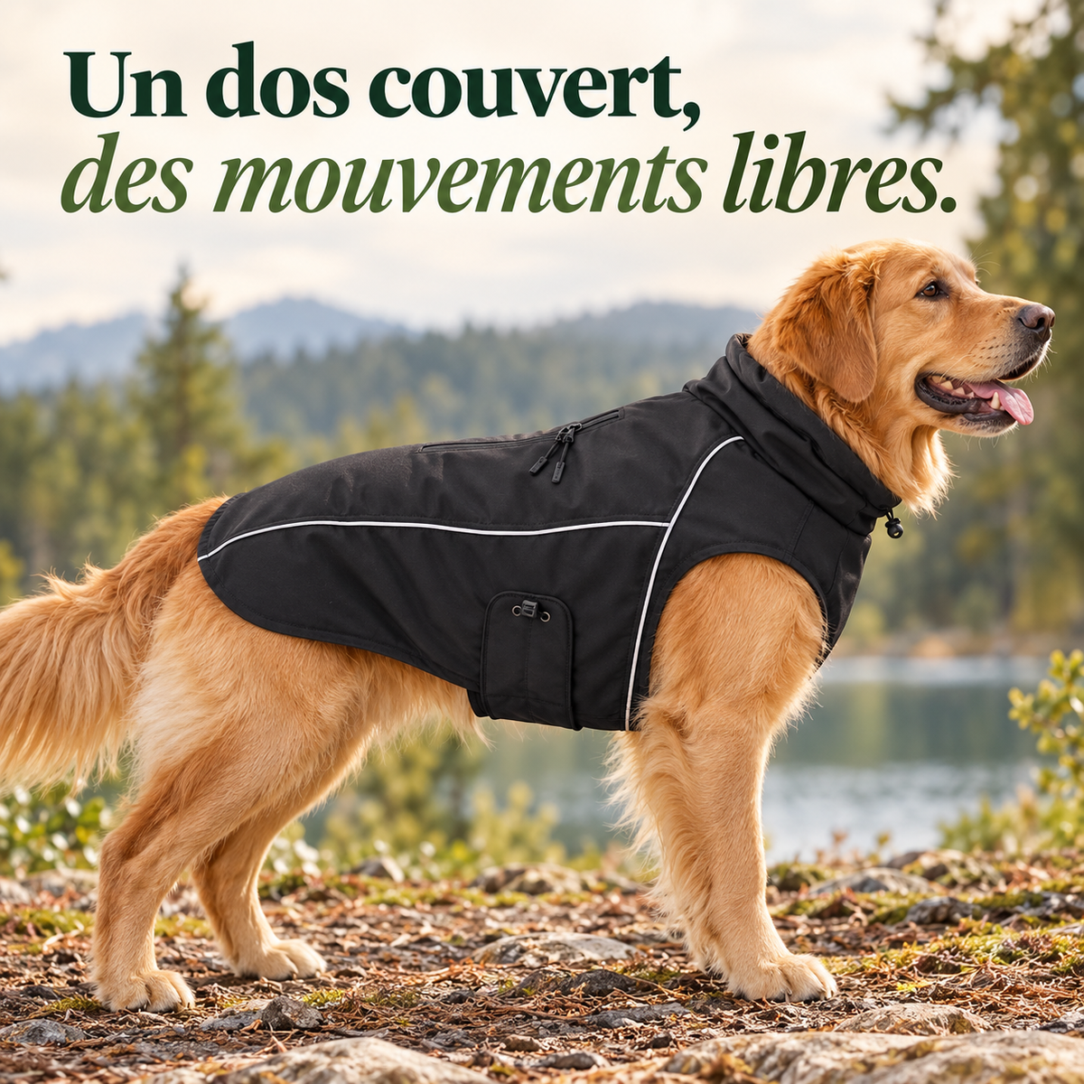 Veste softshell déperlante pour grand chien